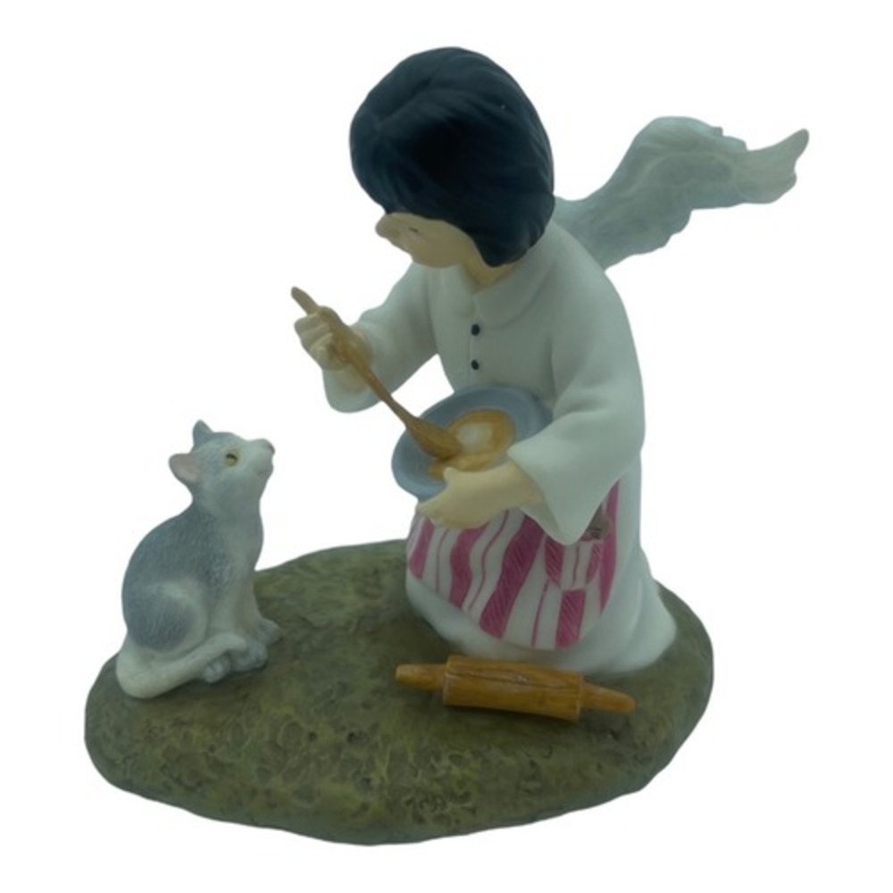 Pipka Lil' Pip Angels Megan Figurine 10054 White Pink Good Angel with Cat Resin